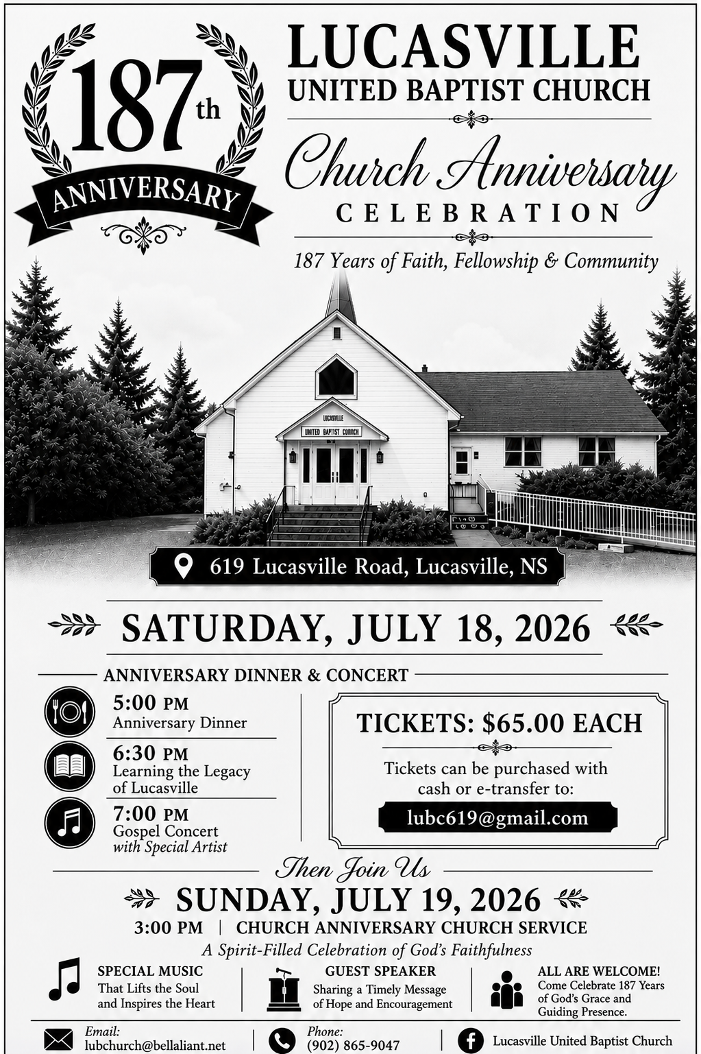 187th Church Anniversary Celebration flyer